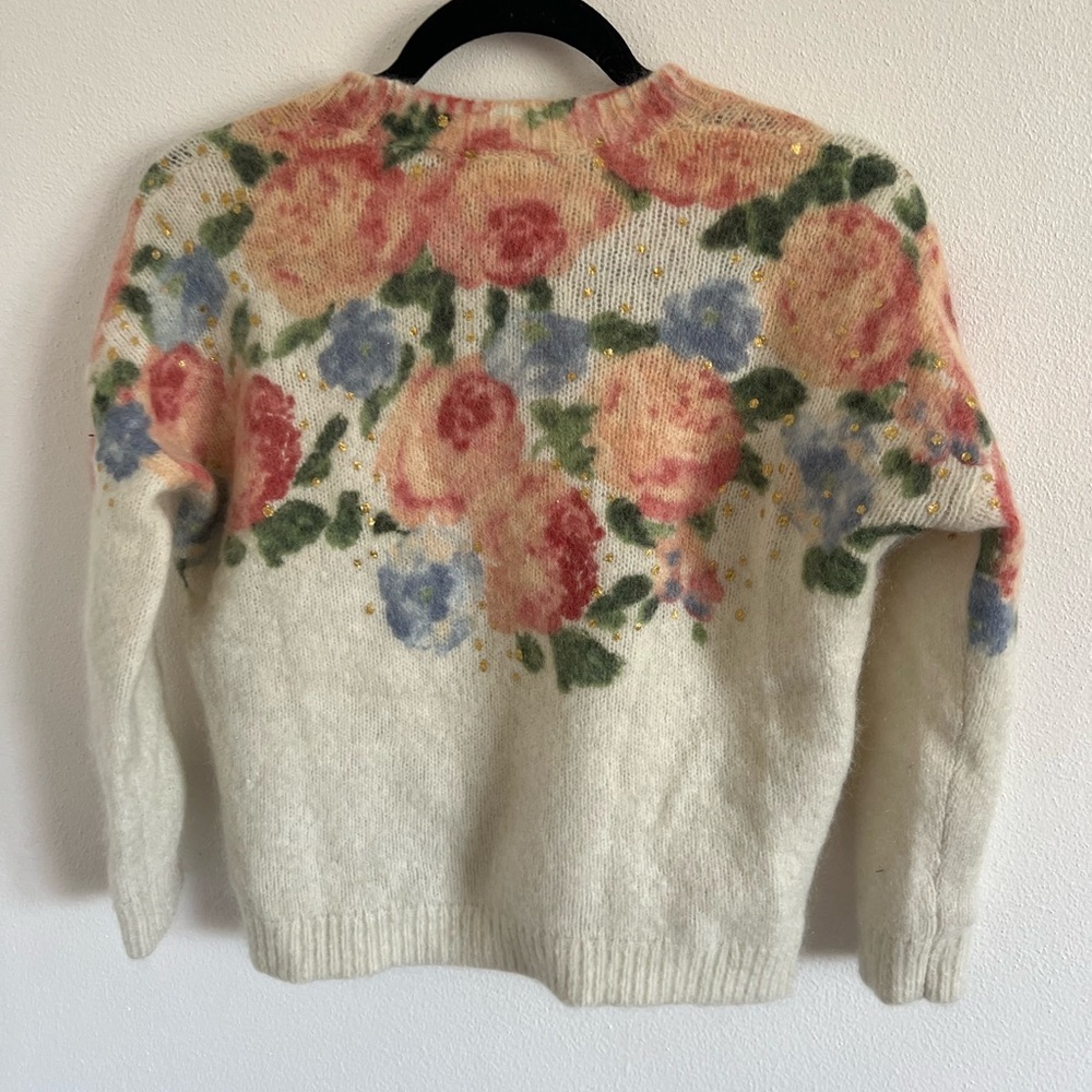 Sezane Mallory Sweater with Printed Flowers, size XXS - Picture 2 of 6